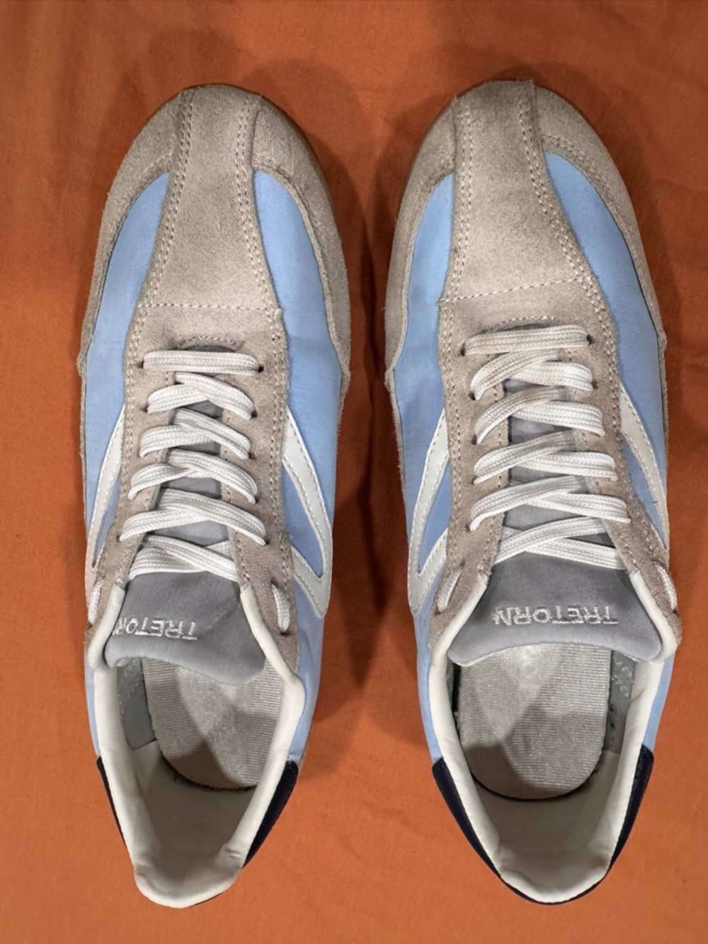 Tretorn Men's Sky Blue and Gray Suede Sneakers